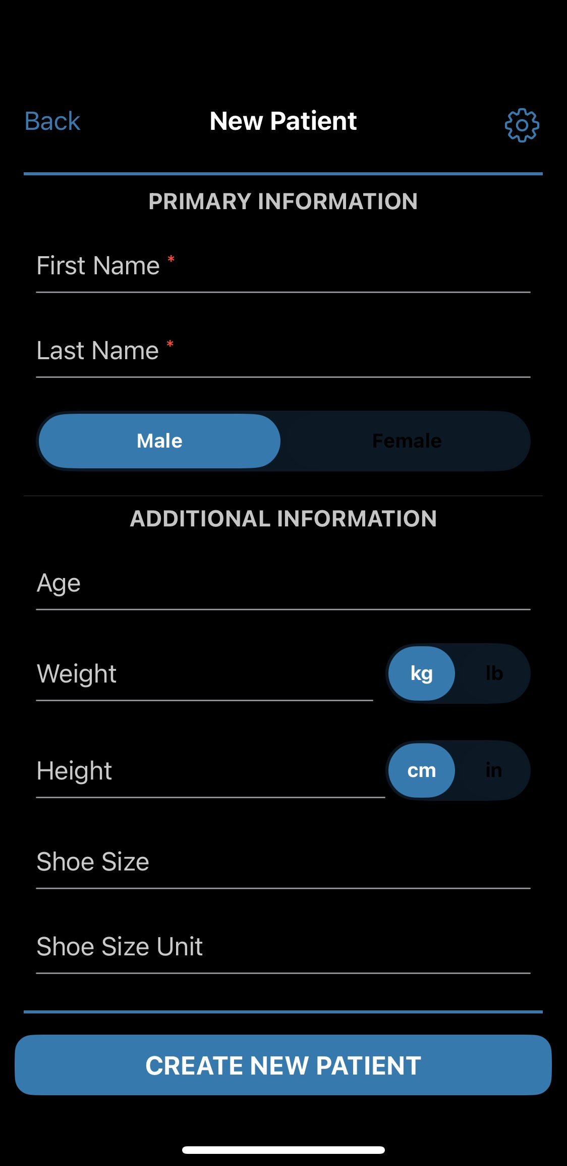 New Patient Profile