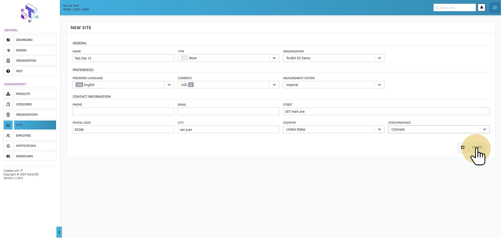 Create Site