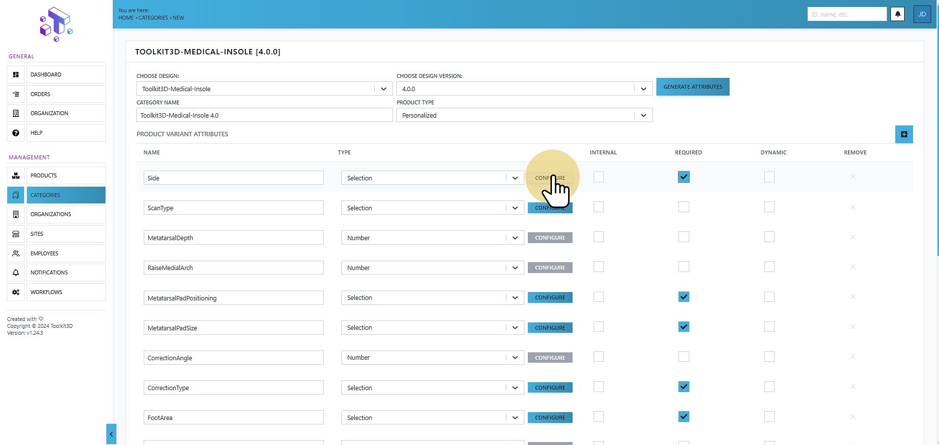 Configure Attribute